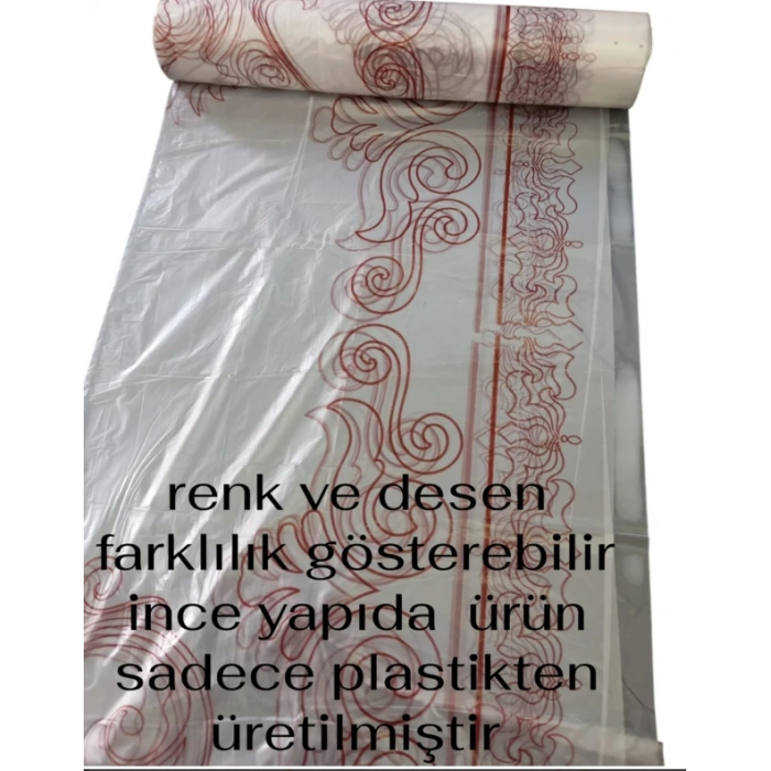 Masa Örtüsü Tek Kullanımlık Sofra 90 cm x 50 Metre Şeffaf Desenli Naylon Sofra 5 PAKET TOPLAM 250 METRE