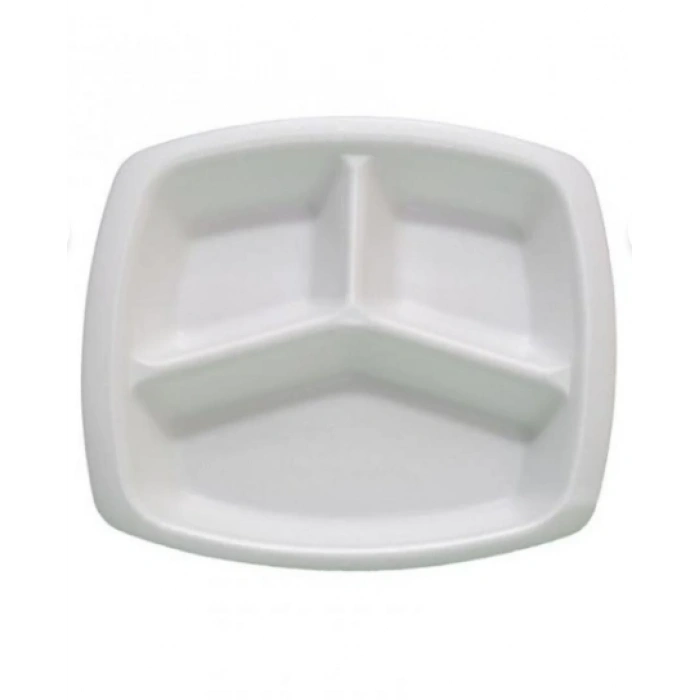 3 Gözlü Köpük Tabak DÜGÜN NİŞAN PİKNİK ORGANİZASYONLARINIZ İÇİN KULLAN AT ÜRÜN 100 ADET