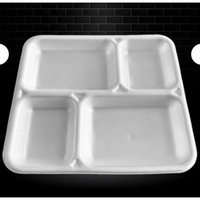 4 Gözlü Köpük Tabak DÜGÜN NİŞAN PİKNİK ORGANİZASYONLARINIZ İÇİN KULLAN AT ÜRÜN 50 ADET