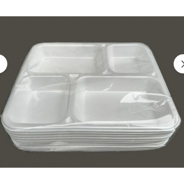 4 Gözlü Köpük Tabak DÜGÜN NİŞAN PİKNİK ORGANİZASYONLARINIZ İÇİN KULLAN AT ÜRÜN 50 ADET