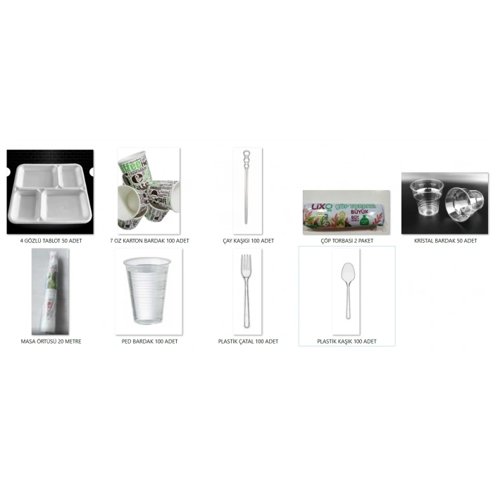 4 GÖZLÜ PİKNİK SETİ 50 ADET