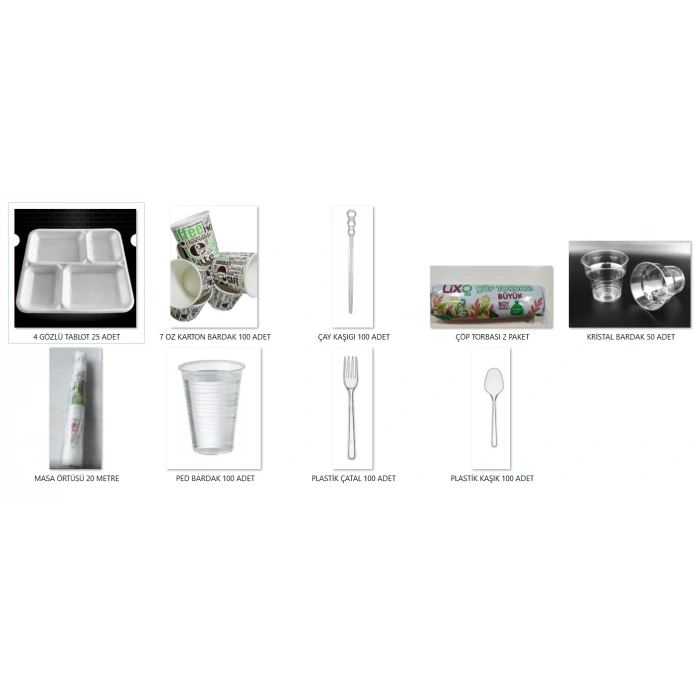 4 GÖZLÜ PİKNİK SETİ 25 ADET