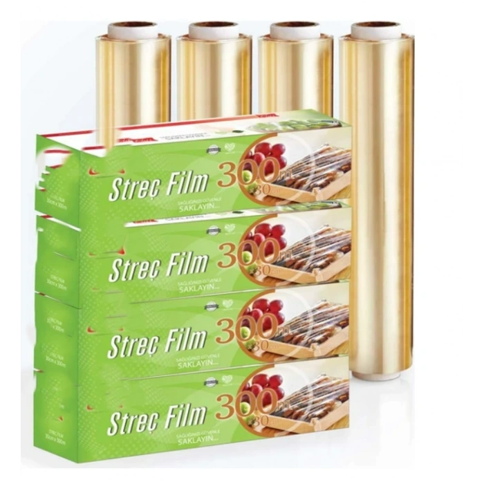 Gıda Streç Film 30 cm x 300 mt Kutulu Özel Kesme Bıçak Aparatı ile