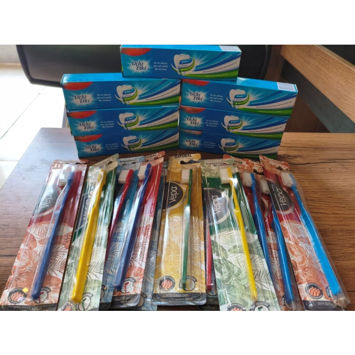 3LÜ ETKİ DİŞ MACUNU 6 ADET 50MM NATURAL ORTA DİŞ FIRÇASI 12 ADET