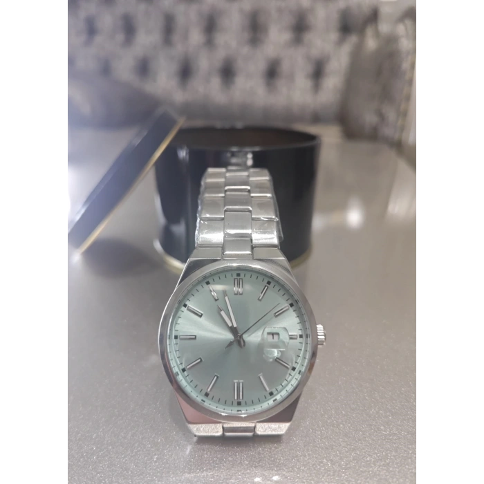 ANALOG QUARTZ MAKİNA GÜMÜŞ ÇELİK KORDON BEYAZ KADRAN ERKEK KOL SAATİ