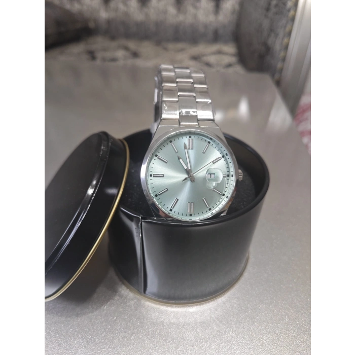 ANALOG QUARTZ MAKİNA GÜMÜŞ ÇELİK KORDON BEYAZ KADRAN ERKEK KOL SAATİ