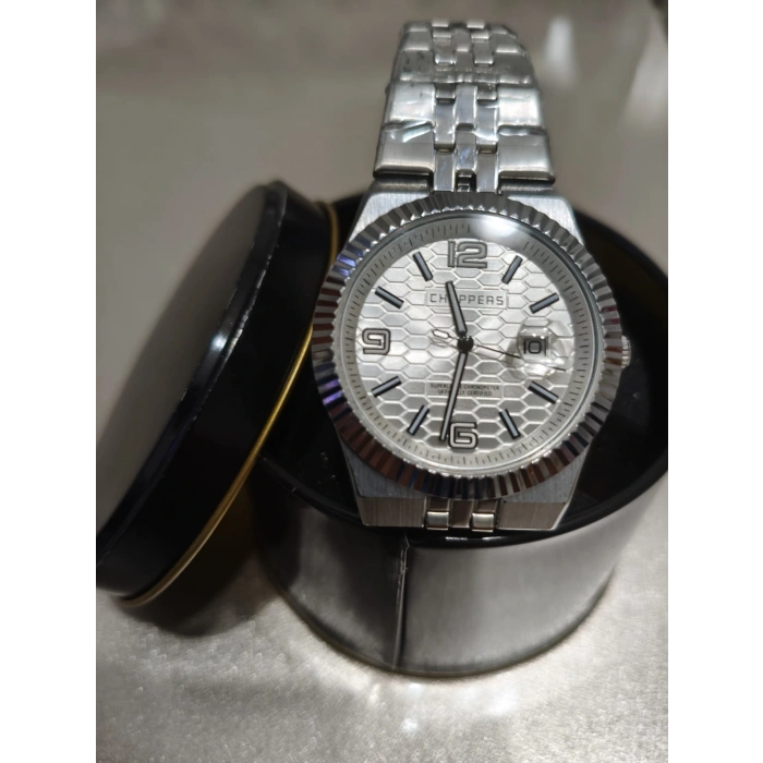 ANALOG Quartz Makina METAL ERKEK KOL SAATİ BEYAZ KADRAN SU GEÇİRMEZ