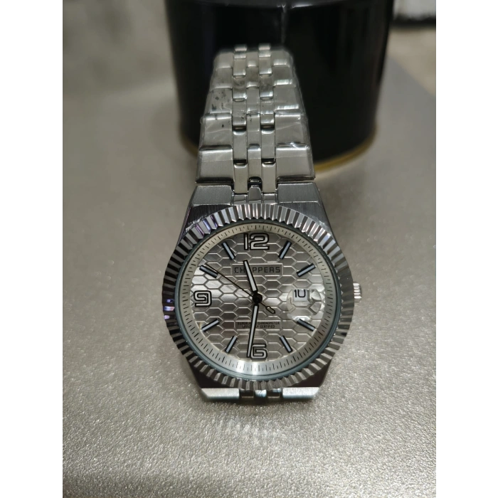 ANALOG Quartz Makina METAL ERKEK KOL SAATİ BEYAZ KADRAN SU GEÇİRMEZ