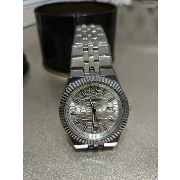 ANALOG Quartz Makina METAL ERKEK KOL SAATİ BEYAZ KADRAN SU GEÇİRMEZ