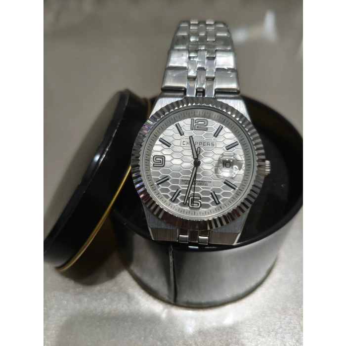 ANALOG Quartz Makina METAL ERKEK KOL SAATİ BEYAZ KADRAN SU GEÇİRMEZ