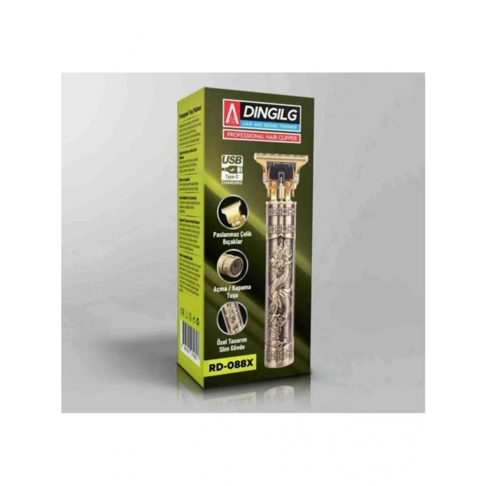 Dingilg RD-088X Profesyonel Vücut Sakal Makinesi – USB Type-C, Paslanmaz Çelik Bıçak, Metal Gövde