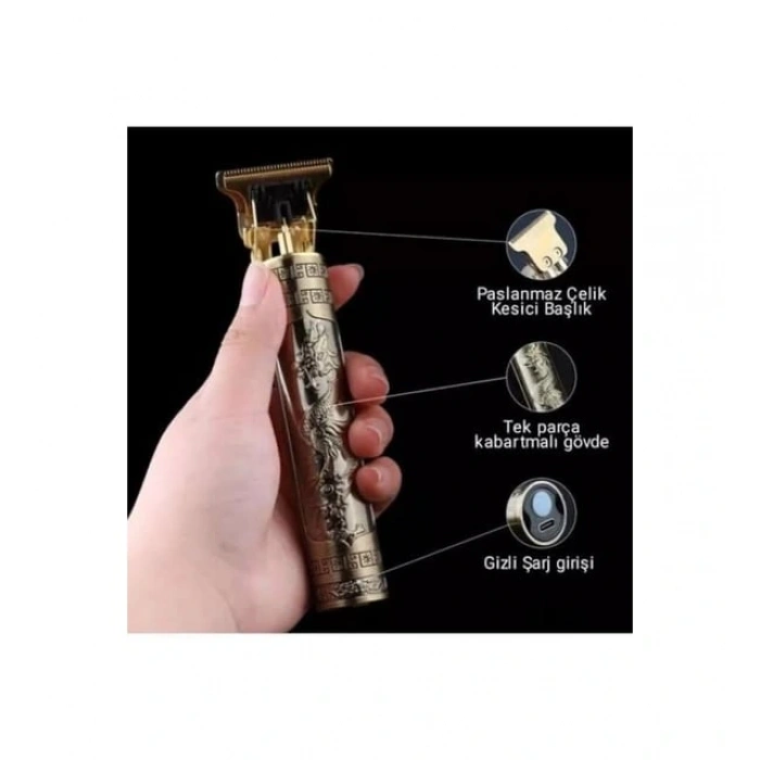 Dingilg RD-088X Profesyonel Vücut Sakal Makinesi – USB Type-C, Paslanmaz Çelik Bıçak, Metal Gövde