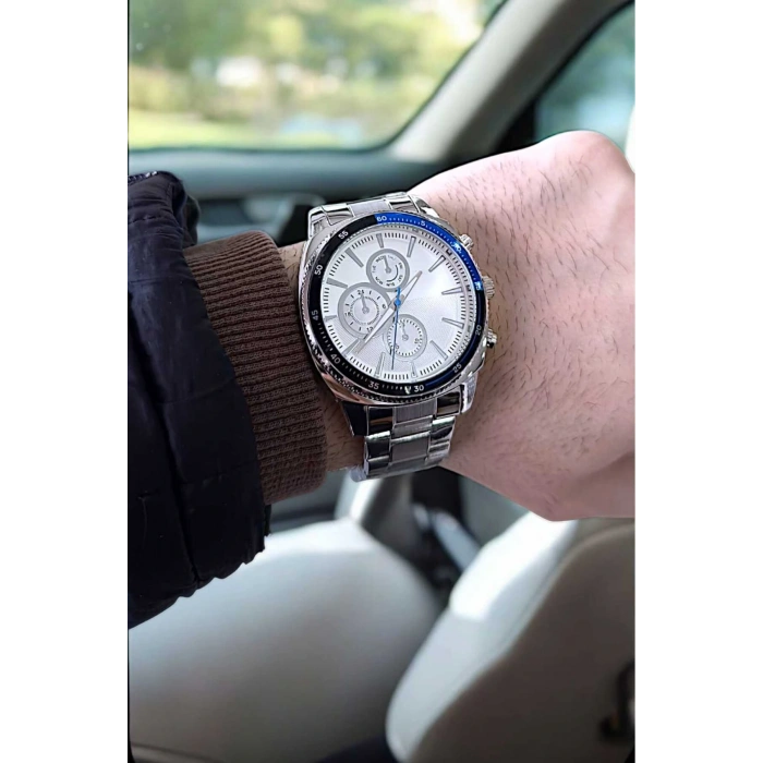 Erkek Kol Saati Gümüş Kordon (Beyaz Kadran)