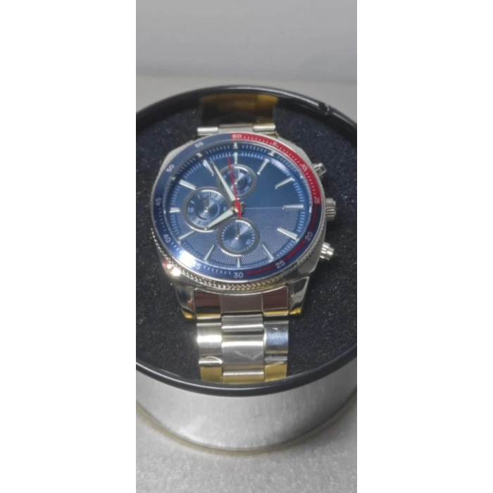 Erkek Kol Saati Gümüş Kordon (Mavi Kadran)