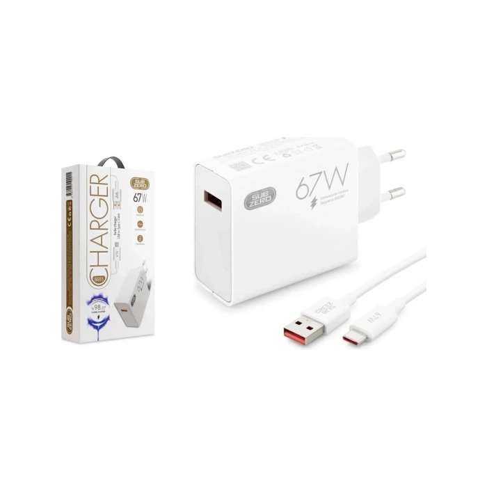 zero SG51 67W+6A Type-C Kablolu Turbo Ev Tipi Şarj Aleti