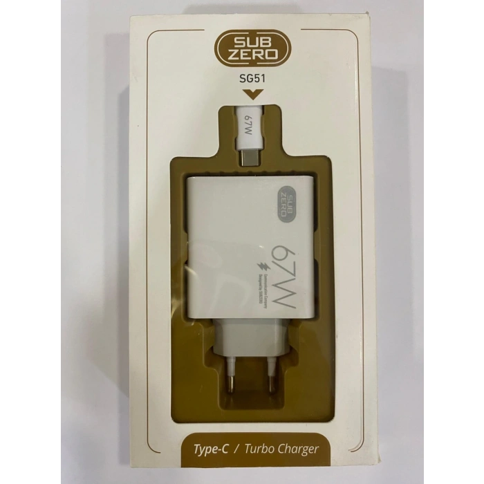 zero SG51 67W+6A Type-C Kablolu Turbo Ev Tipi Şarj Aleti