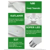65W E27 KRİSTAL KATLANABİLİR PERVANE MODEL LED AMPUL 4+1 KANATLI LED AMPUL 6000 LÜMEN