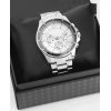 Gümüş Çelik Kordon Erkek Kol Saati Takvimli Beyaz Kadran Özel Kutusunda