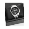 Gümüş Çelik Kordon Erkek Kol Saati Takvimli Siyah Kadran Özel Kutusunda