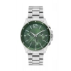 Gümüş Çelik Kordon Erkek Kol Saati Takvimli Yeşil Kadran Özel Kutusunda