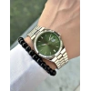 ANALOG QUARTZ MAKİNA GÜMÜŞ ÇELİK KORDON YEŞİL KADRAN ERKEK KOL SAATİ