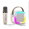 K12 Kablosuz Bluetooth Hoparlör Karaoke Mikrofon 5 Ses Efektli Rgb Hd Stereo ?es Usb/Sd/FM