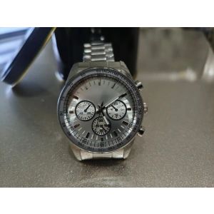 Erkek Saat Çelik Kordon Kronograf Tasarım Beyaz kadran Quartz Kol Saati