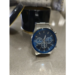 Erkek Saat Çelik Kordon Kronograf Tasarım Lacivert kadran Quartz Kol Saati