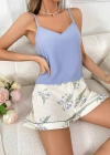 Kadın Çiçek Desenli Şortlu Gecelik Takım 5100