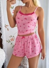 Kadın Çiçekli Dantelli Şortlu Pijama Takım 5177