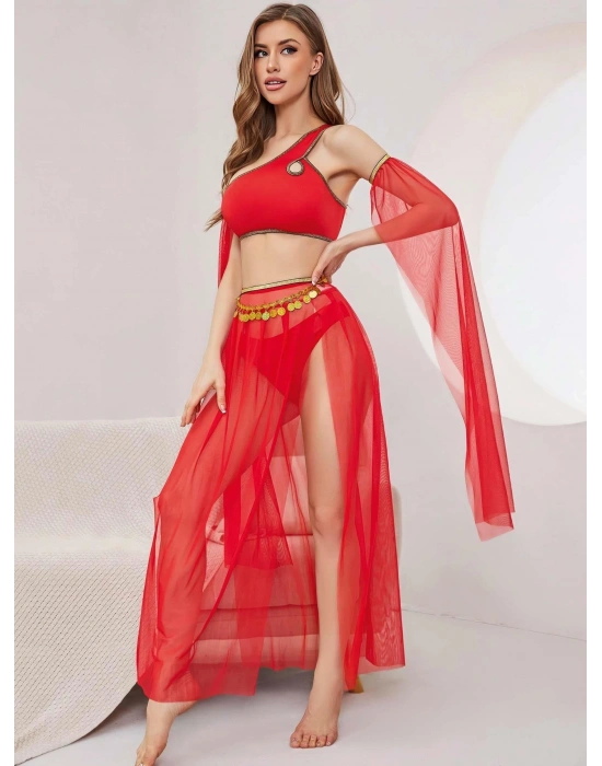 Kadın Kırmızı Fantezi Danscı Kostüm 2270