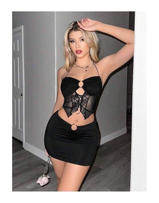 Kadın Siyah Gece Elbise 5085