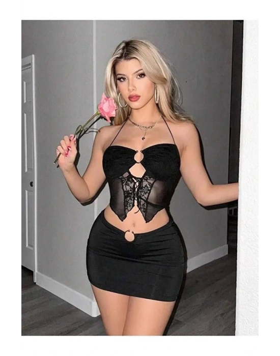 Kadın Siyah Gece Elbise 5085