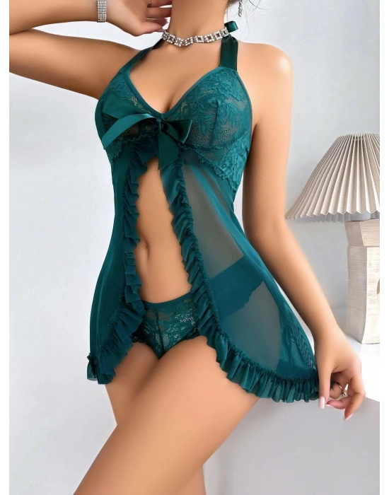 Kadın Yeşil Transparan Fantezi Gecelik 2276