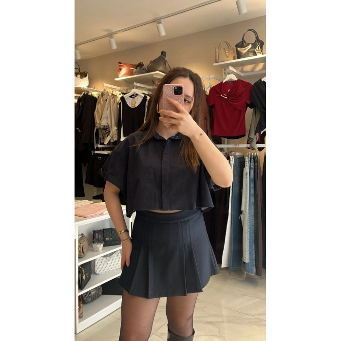 Dilvin Crop & Bermuda Takım