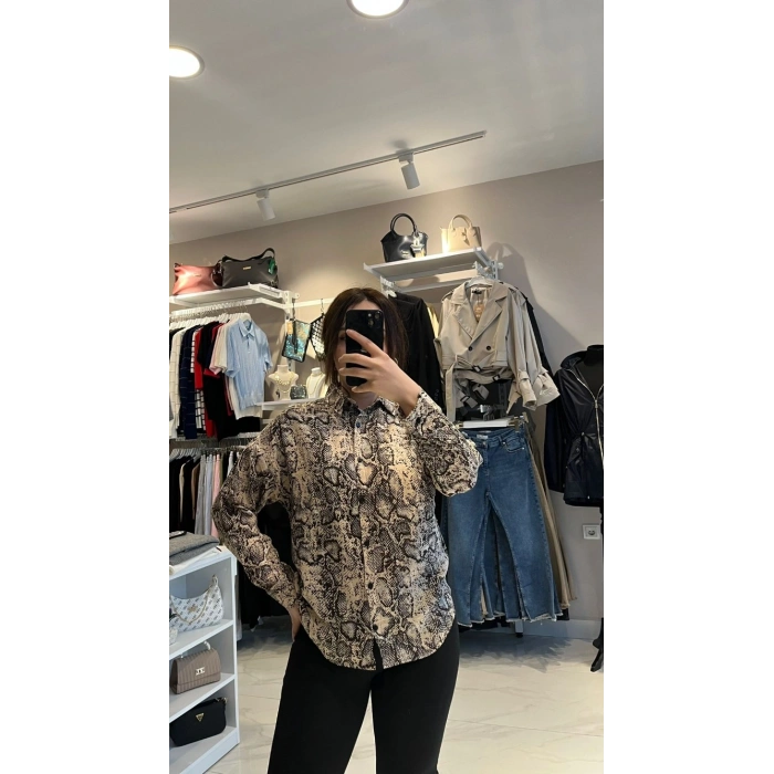 Leopar Desenli Premium Gömlek