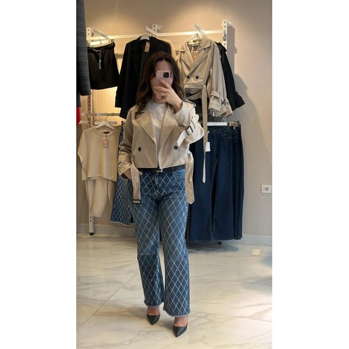 Mavi Taşlı Jean