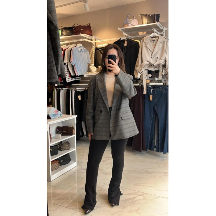 Dilvin Kemer Detaylı İspanyol Paça Tayt