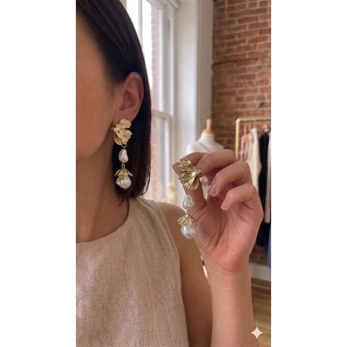 Pave Gold Küpe