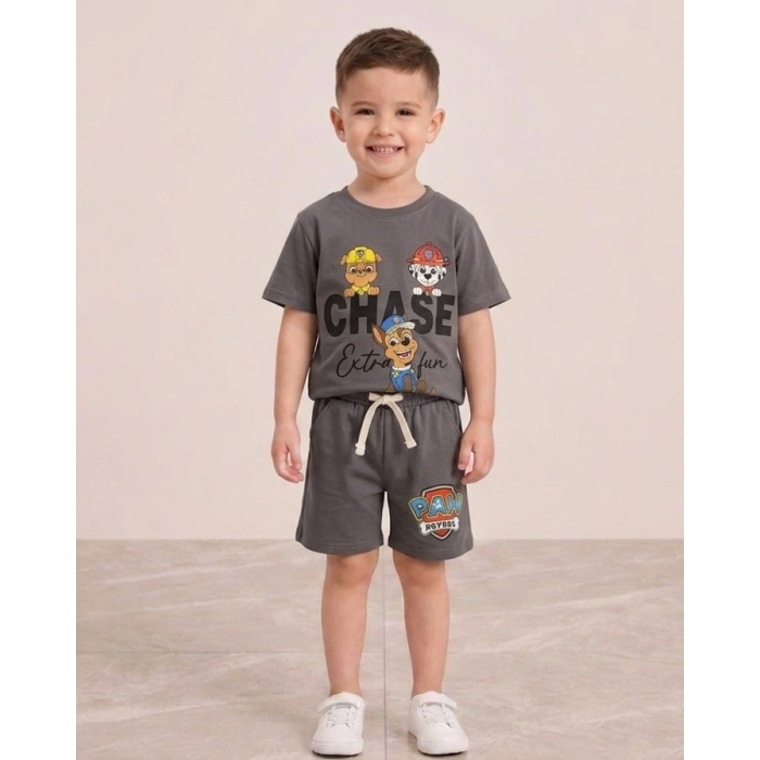Paw Patrol Karakter Baskılı Erkek Çocuk Şortlu Takım