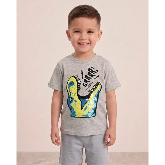 Dinozor Pullu Erkek Çocuk Tişört