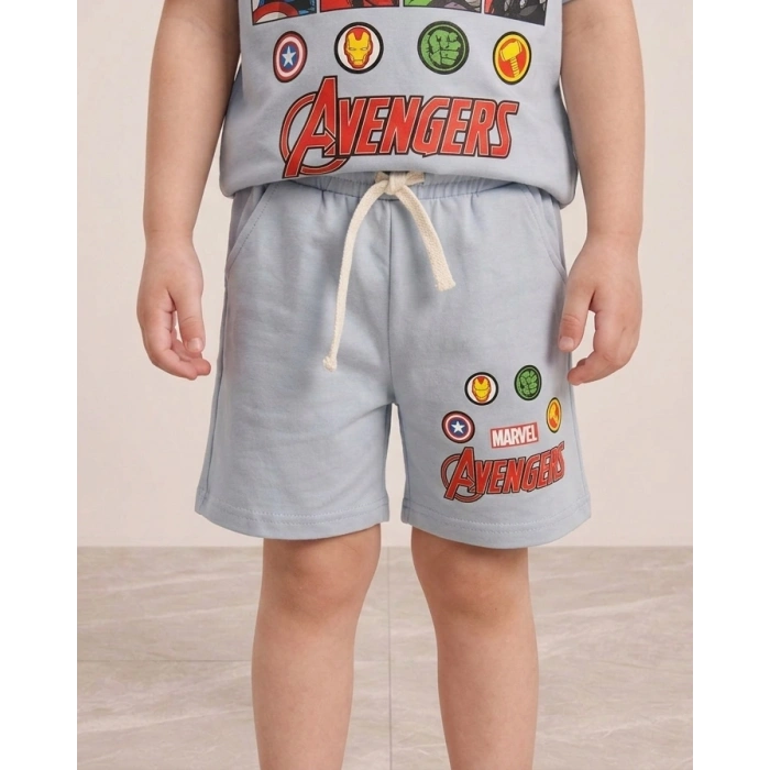 Avengers Karakter Baskılı Erkek Çocuk Şortlu Takım