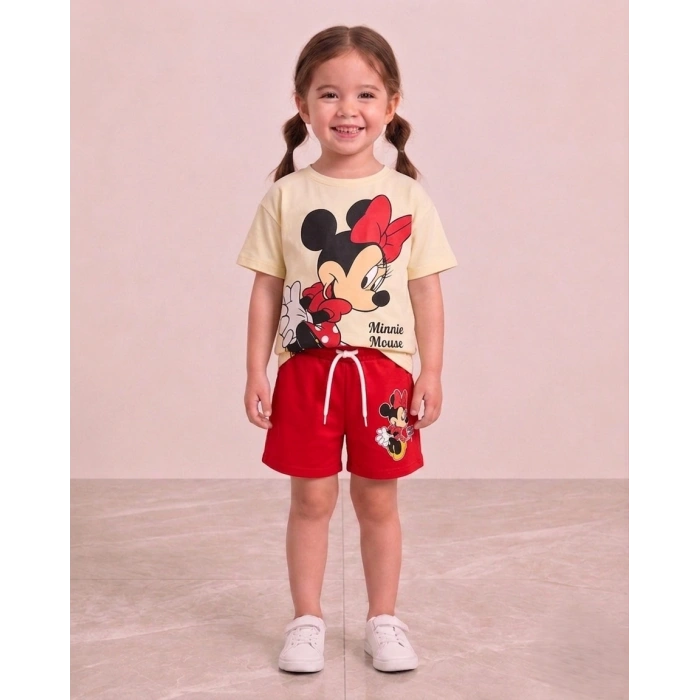 Minnie Mouse Baskılı Kız Çocuk Takım