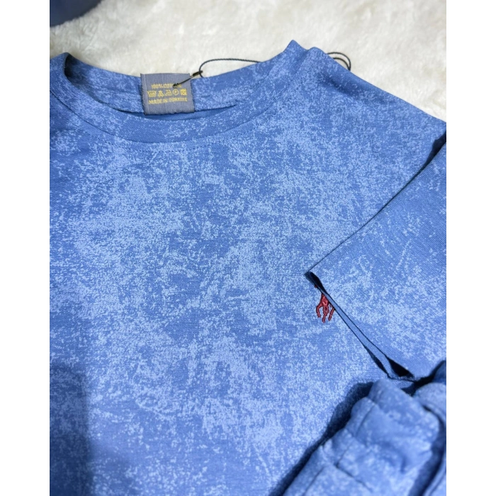 Batik Desenli Mavi İkili Takım
