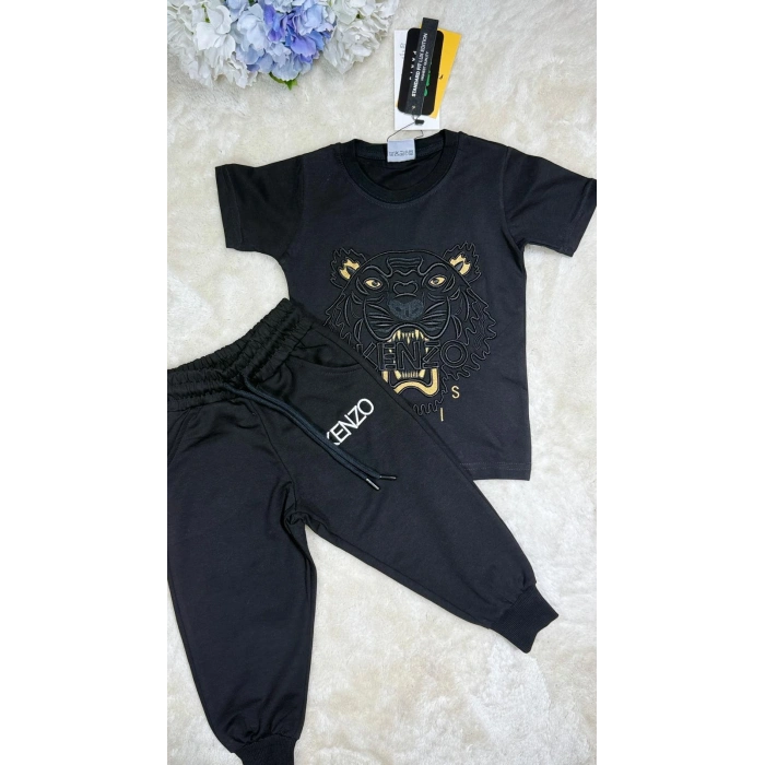 Kenzo Siyah Tiger Çocuk Eşofman Takımı