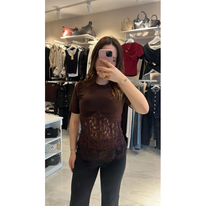 Korse Formlu Dantelli Bluz