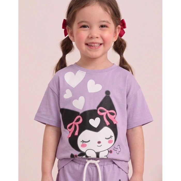Kuromi Karakter Baskılı Lila Takım