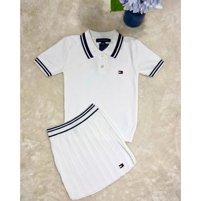 TH Triko Polo Yaka Beyaz Etekli Takım