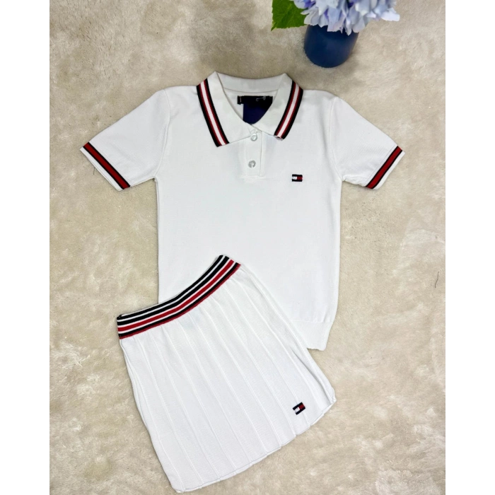 TH Triko Polo Yaka Beyaz Etekli Takım