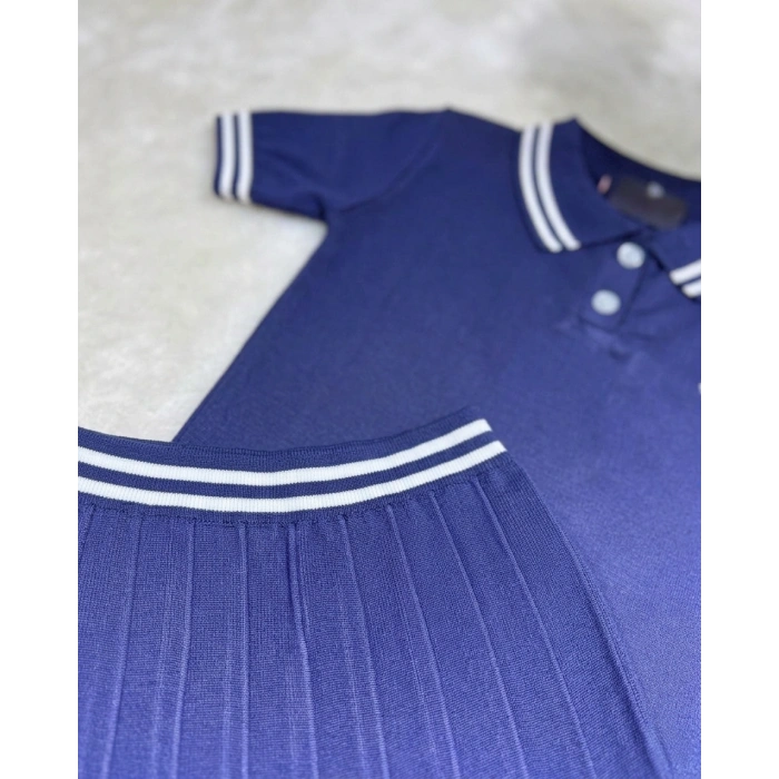 TH Triko Polo Yaka Lacivert Etekli Takım